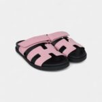 Hermès Chypre Techno Sandals Bubblegum Matte Crocodile Palladium Hardware 36 EU