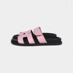Hermès Chypre Techno Sandals Bubblegum Matte Crocodile Palladium Hardware 36 EU