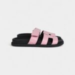 Hermès Chypre Techno Sandals Bubblegum Matte Crocodile Palladium Hardware 36 EU