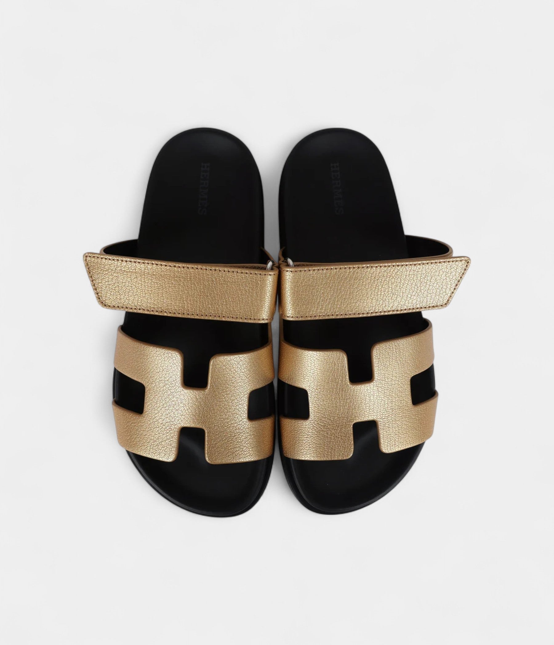 Hermès Chypre Techno Sandals Dore Chevre Palladium Hardware 37 EU