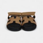 Hermès Chypre Techno Sandals Dore Chevre Palladium Hardware 37 EU