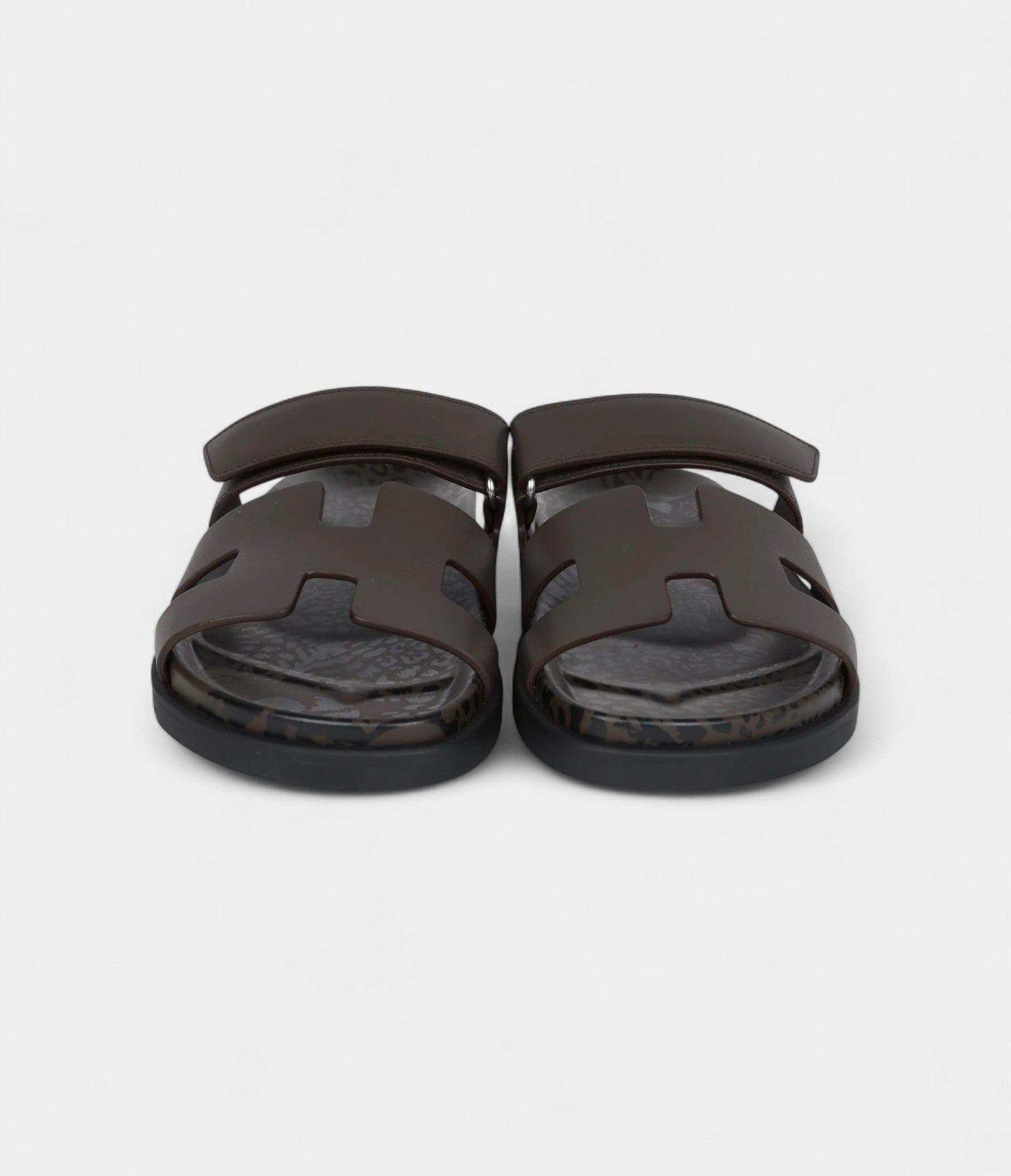 Hermès Chypre Techno Sandals Ecorce Calfskin Palladium Hardware 37 EU