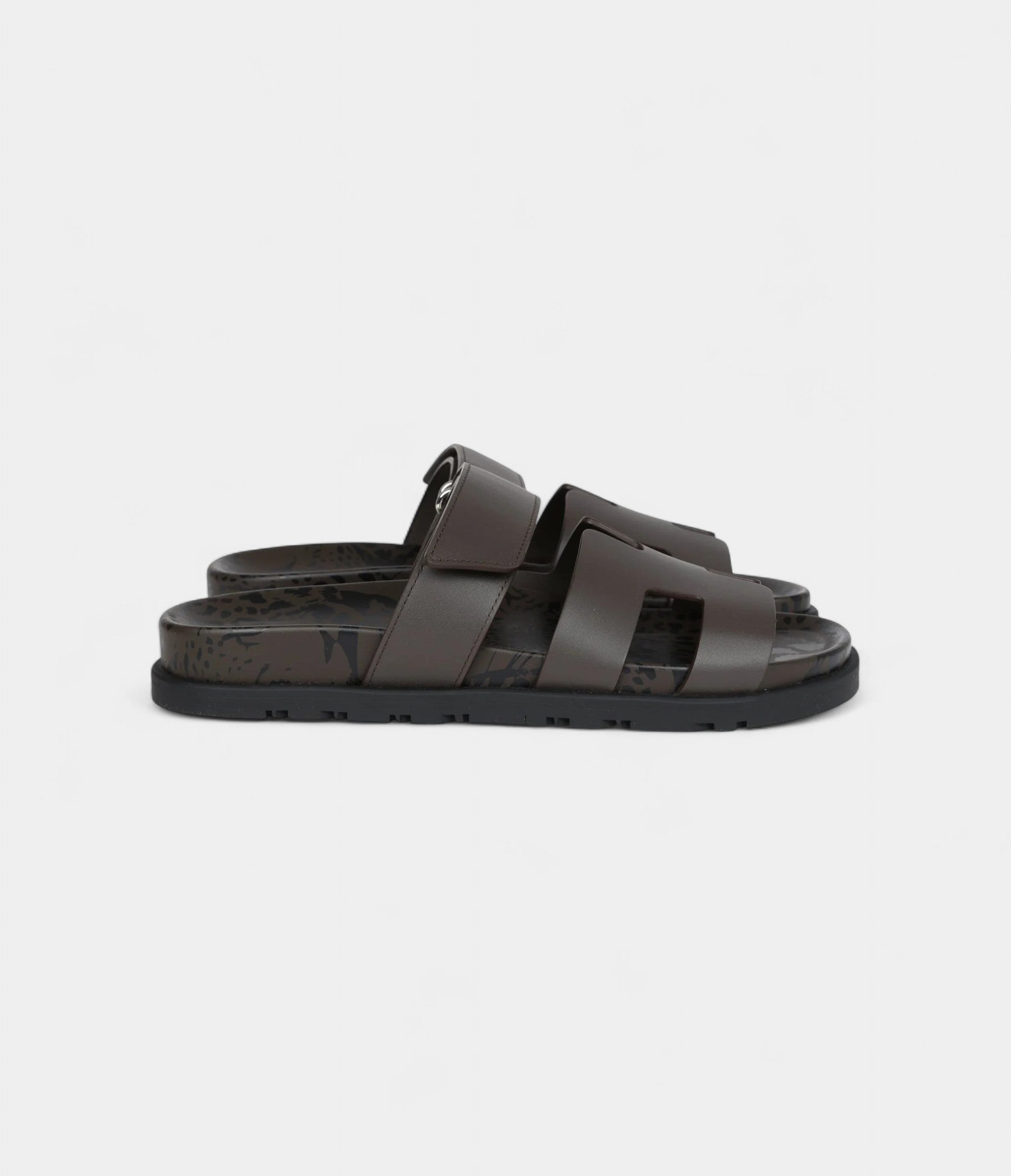 Hermès Chypre Techno Sandals Ecorce Calfskin Palladium Hardware 37 EU