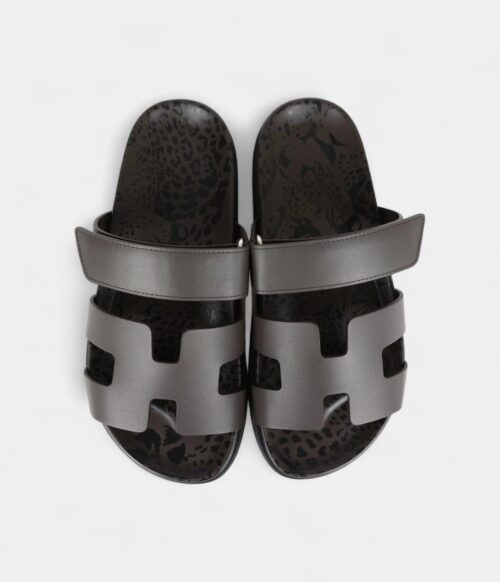 Hermès Chypre Techno Sandals Ecorce Calfskin Palladium Hardware 37 EU