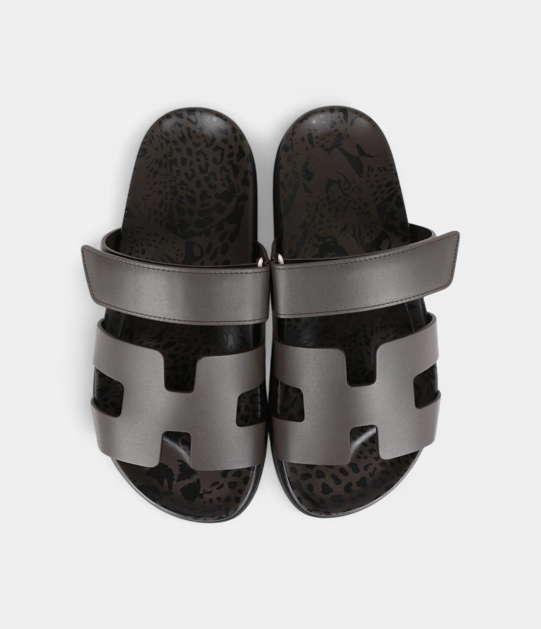 Hermès Chypre Techno Sandals Ecorce Calfskin Palladium Hardware 37 EU