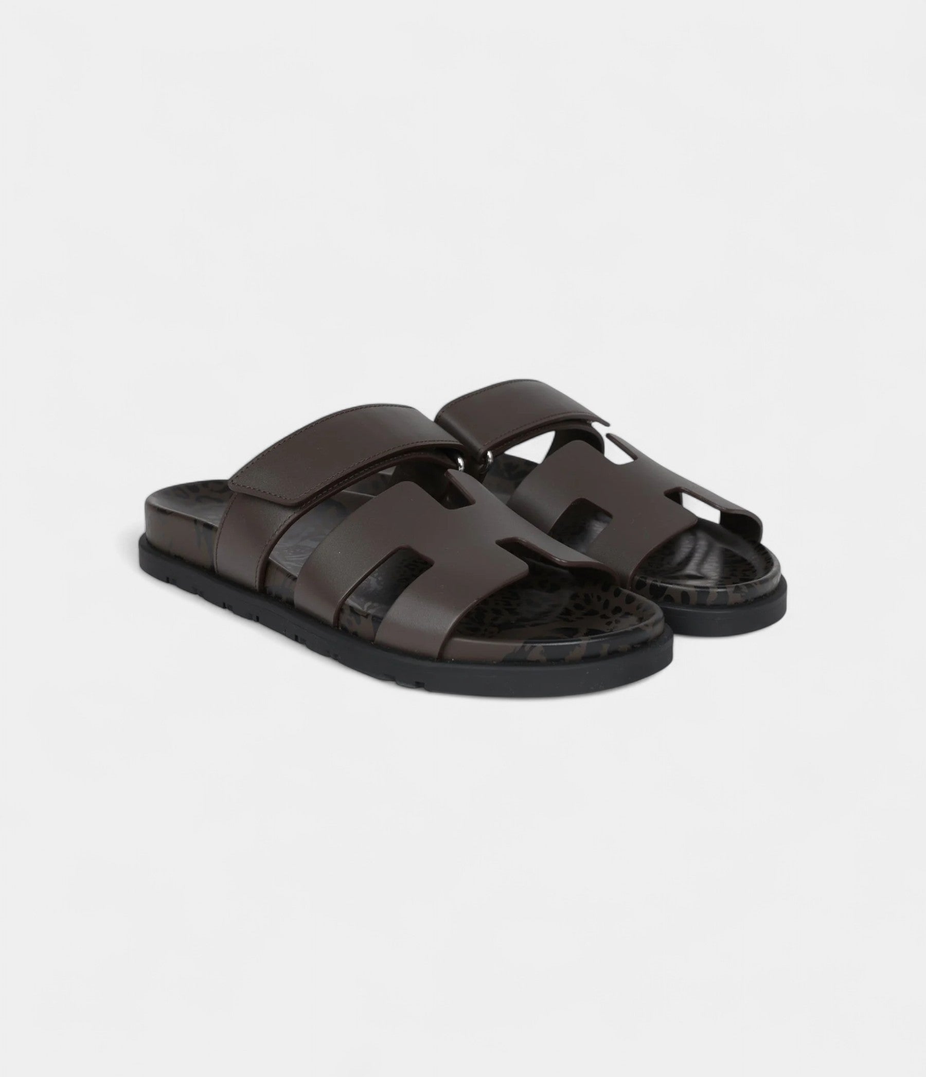 Hermès Chypre Techno Sandals Ecorce Calfskin Palladium Hardware 37 EU