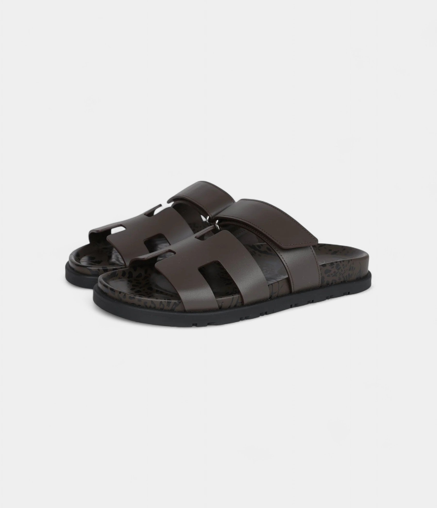 Hermès Chypre Techno Sandals Ecorce Calfskin Palladium Hardware 37 EU