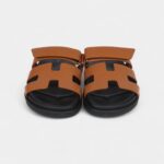 Hermès Chypre Techno Sandals Gold Calfskin Palladium Hardware 39 EU