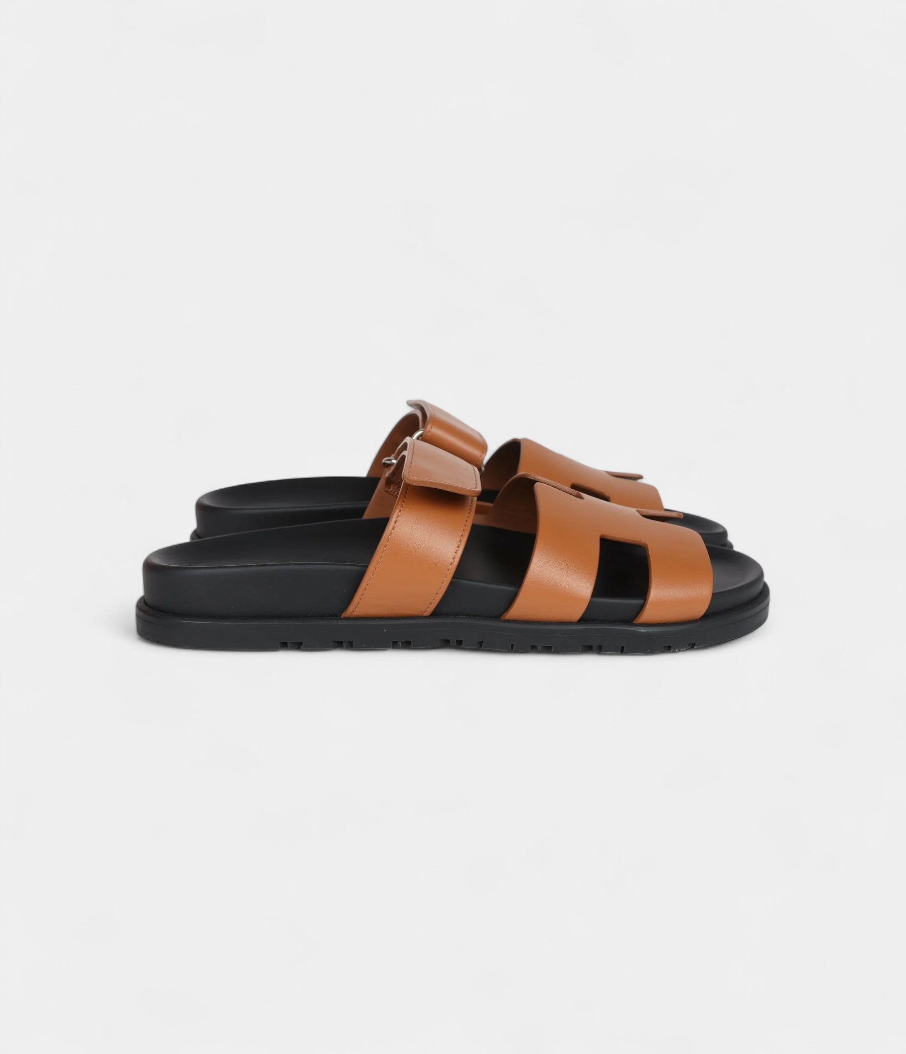 Hermès Chypre Techno Sandals Gold Calfskin Palladium Hardware 39 EU