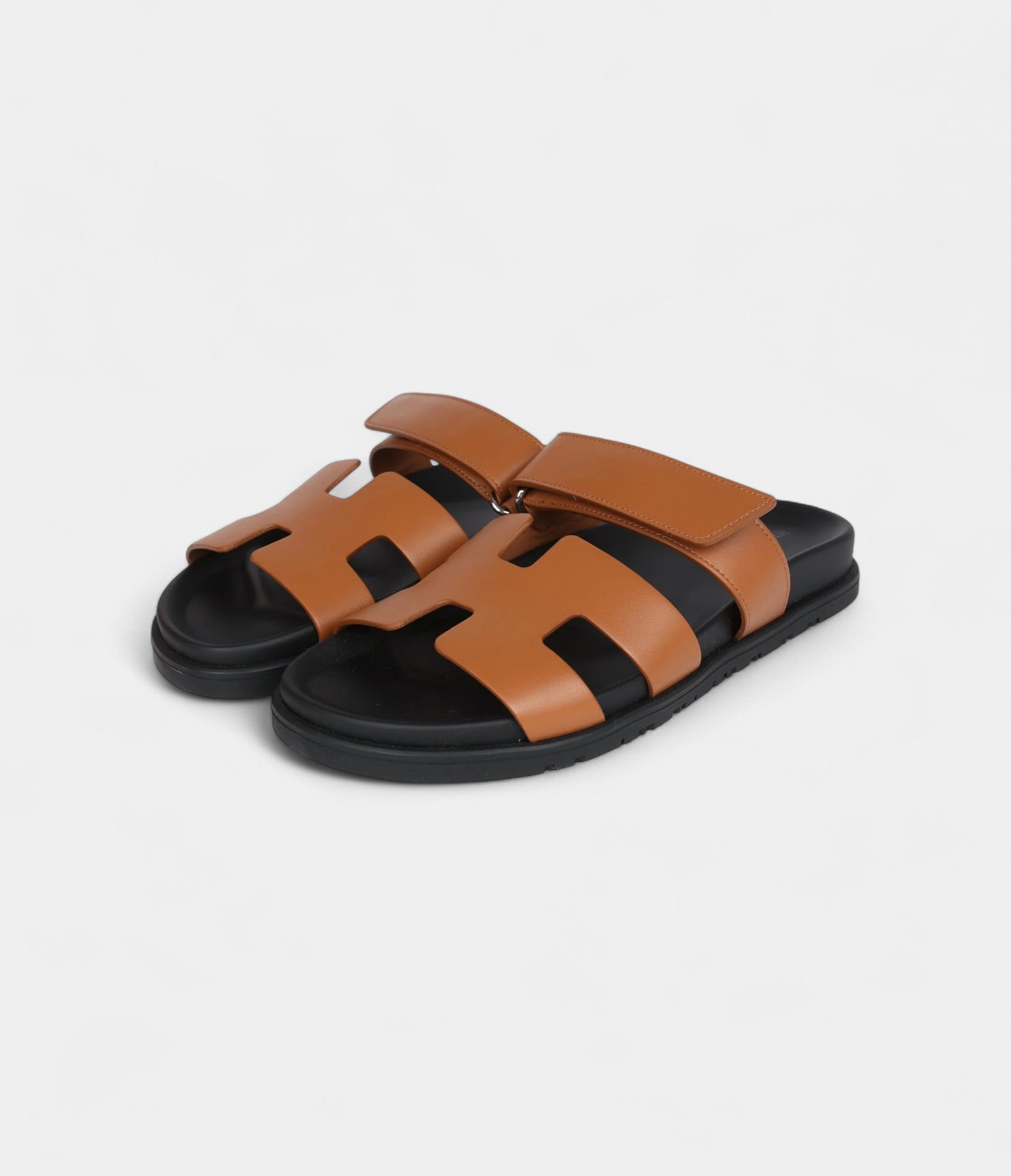 Hermès Chypre Techno Sandals Gold Calfskin Palladium Hardware 39 EU