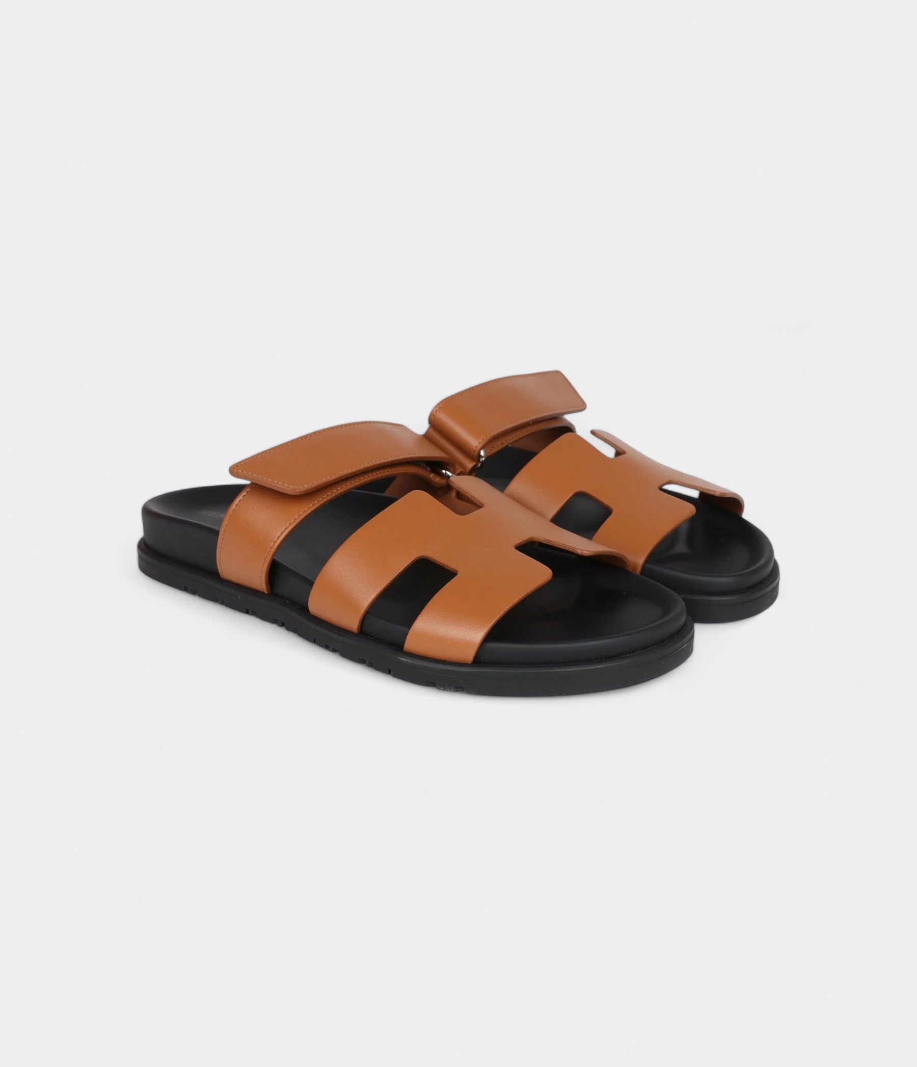 Hermès Chypre Techno Sandals Gold Calfskin Palladium Hardware 39 EU