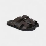 Hermès Chypre Techno Sandals Ecorce Calfskin Palladium Hardware 38 EU