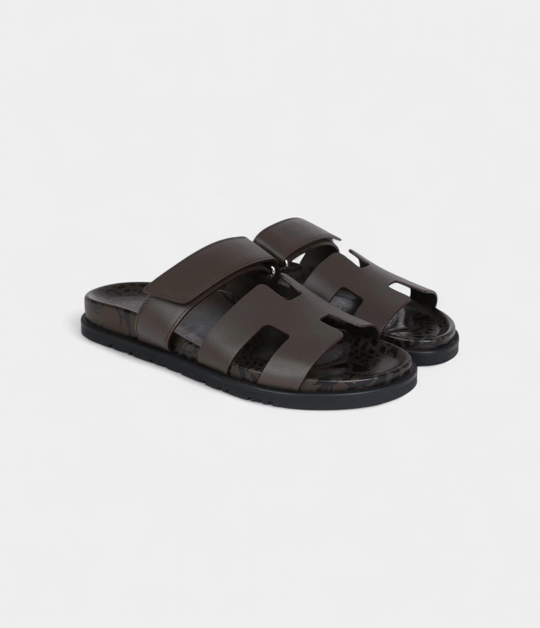 Hermès Chypre Techno Sandals Ecorce Calfskin Palladium Hardware 38 EU