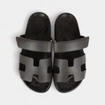 Hermès Chypre Techno Sandals Ecorce Calfskin Palladium Hardware 38 EU