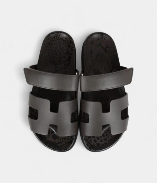 Hermès Chypre Techno Sandals Ecorce Calfskin Palladium Hardware 38 EU