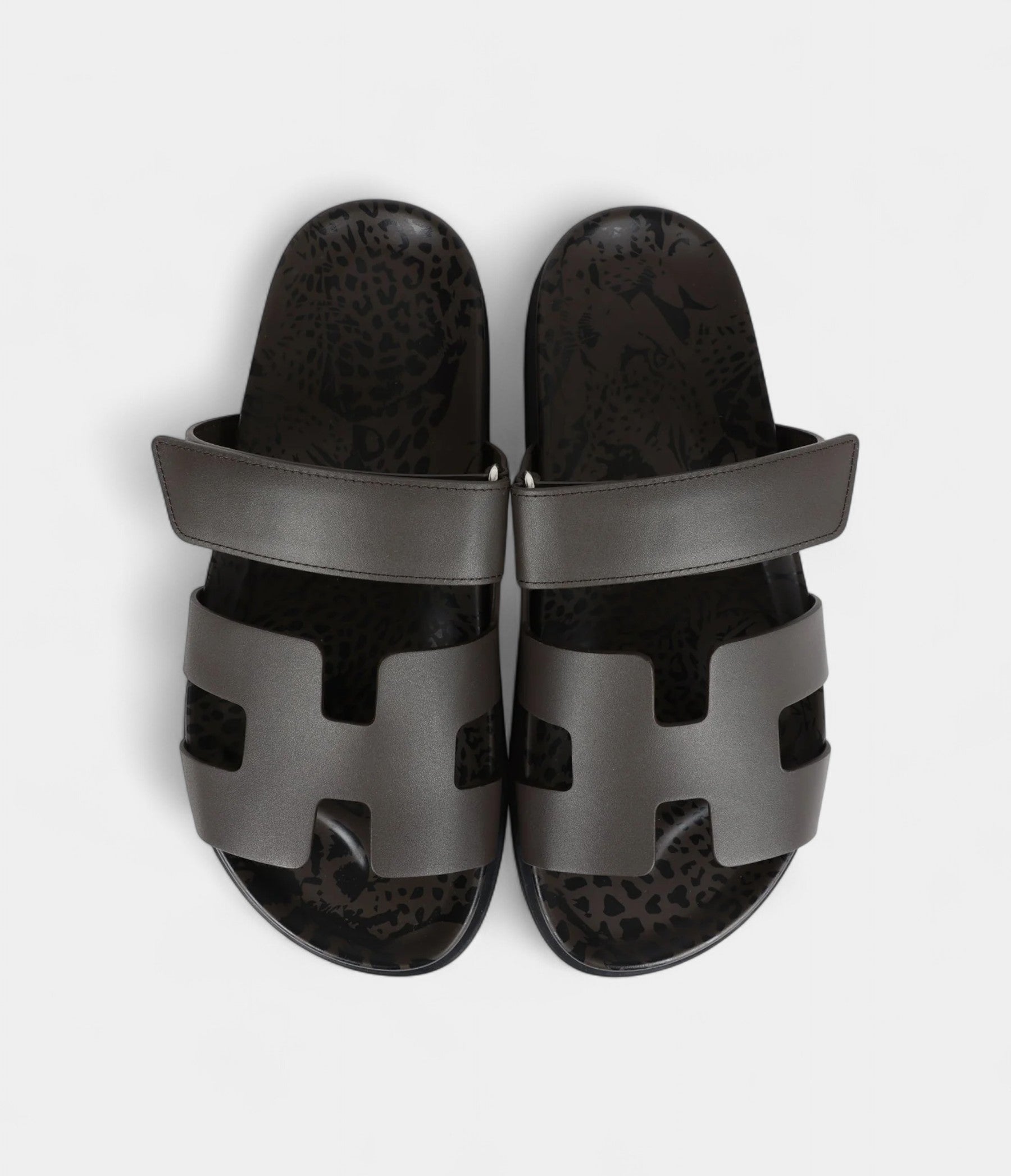 Hermès Chypre Techno Sandals Ecorce Calfskin Palladium Hardware 38 EU