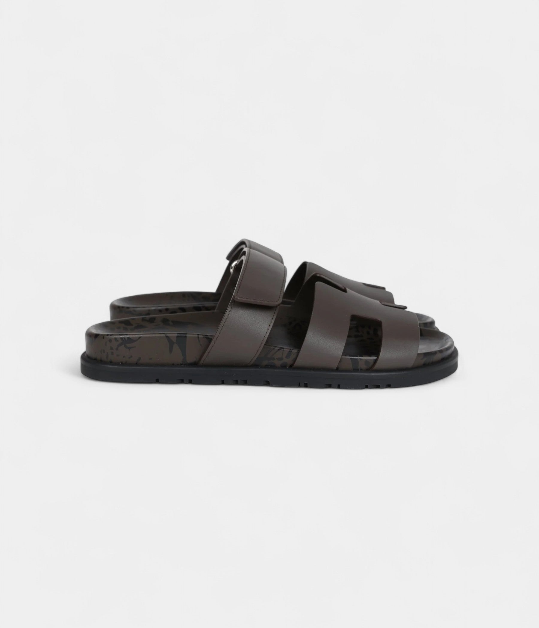 Hermès Chypre Techno Sandals Ecorce Calfskin Palladium Hardware 38 EU