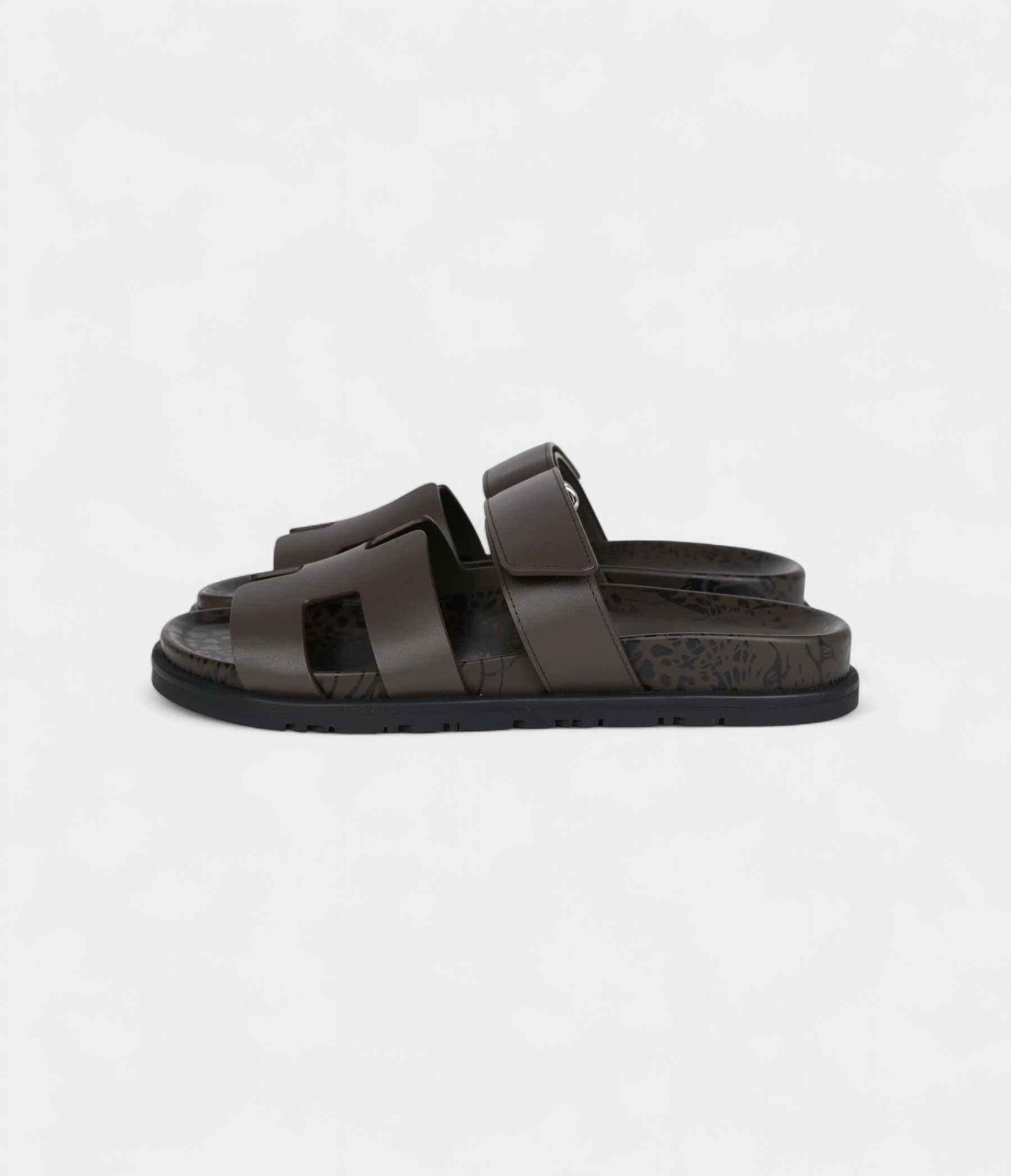 Hermès Chypre Techno Sandals Ecorce Calfskin Palladium Hardware 38 EU