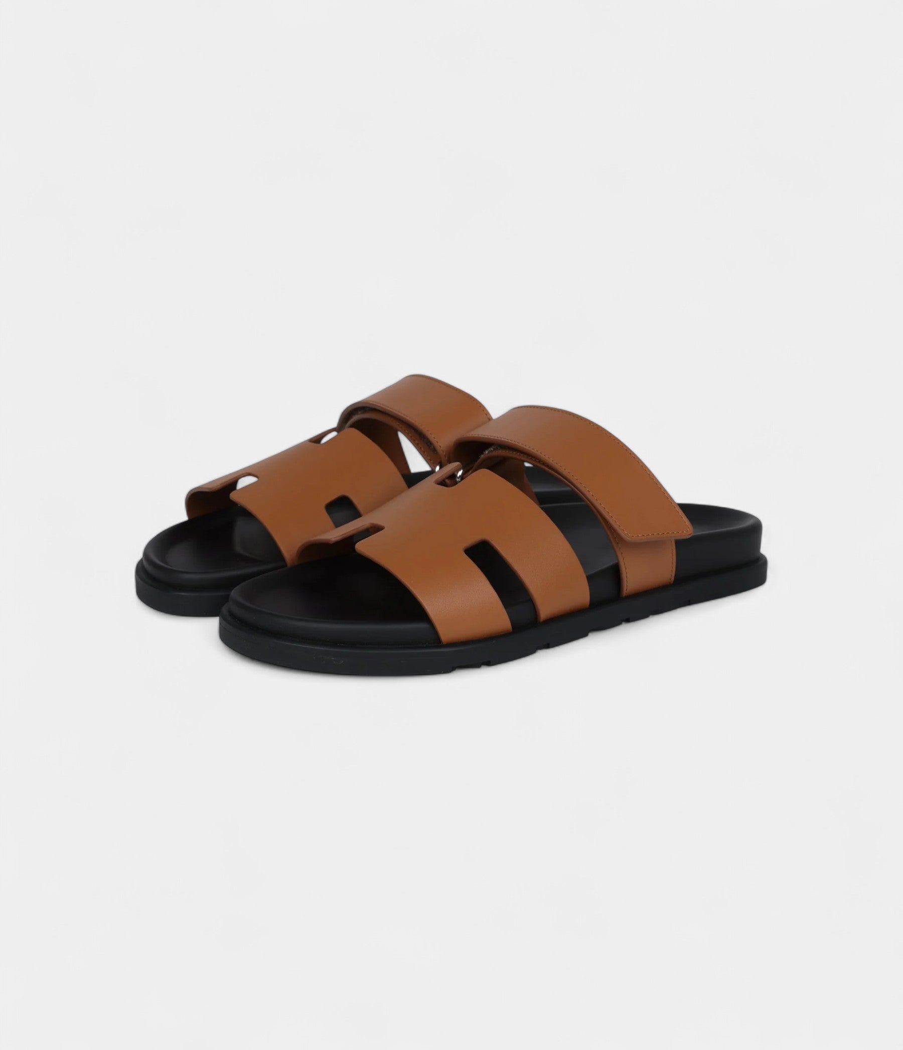 Hermès Chypre Techno Sandals Gold Calfskin Palladium Hardware 41 EU