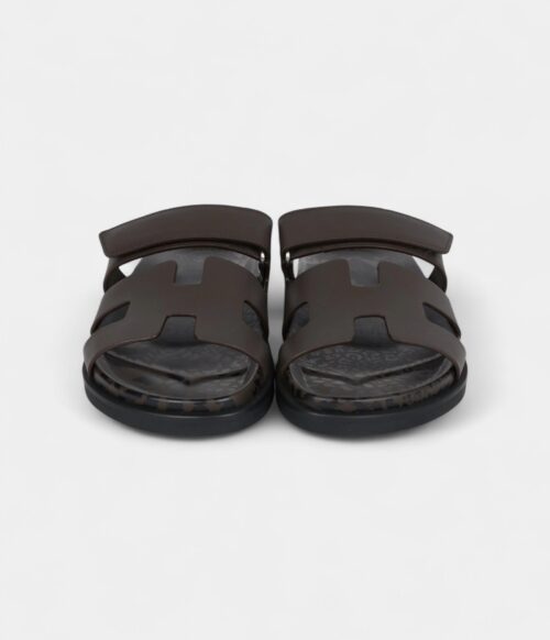 Hermès Chypre Techno Sandals Ecorce Calfskin Palladium Hardware 38 EU
