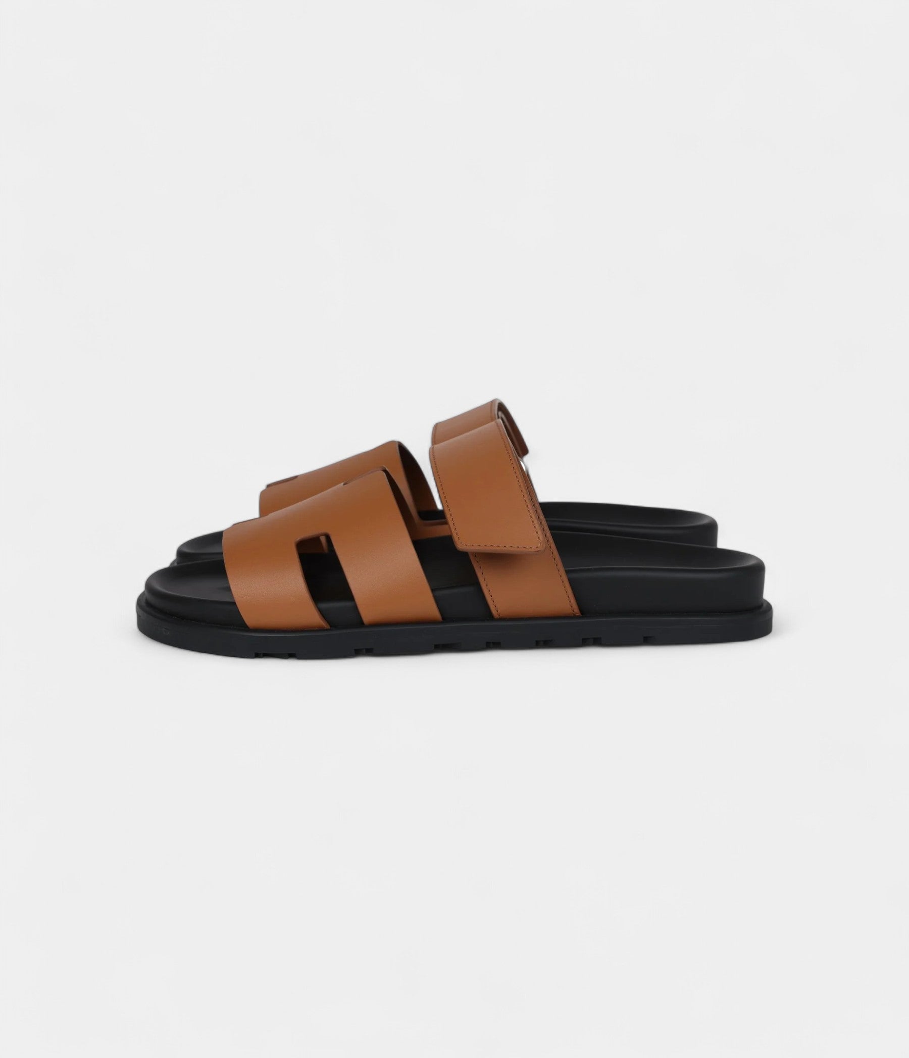 Hermès Chypre Techno Sandals Gold Calfskin Palladium Hardware 41 EU