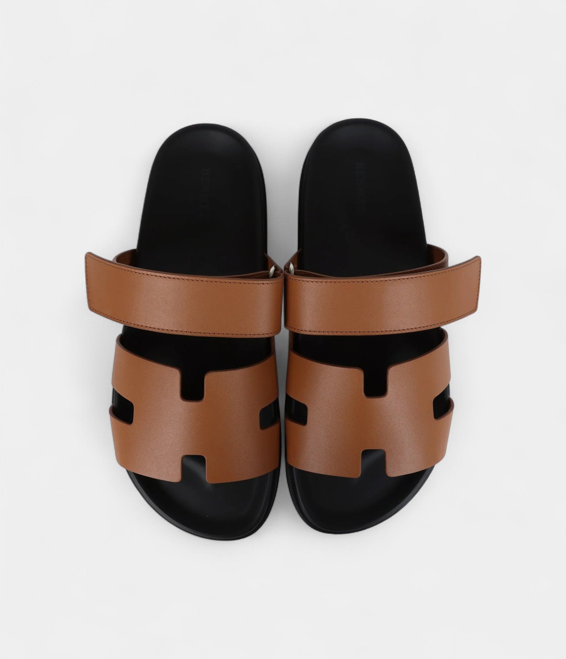 Hermès Chypre Techno Sandals Gold Calfskin Palladium Hardware 41 EU