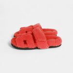 Hermès Chypre Techno Sandals Orange Woolskin 37.5