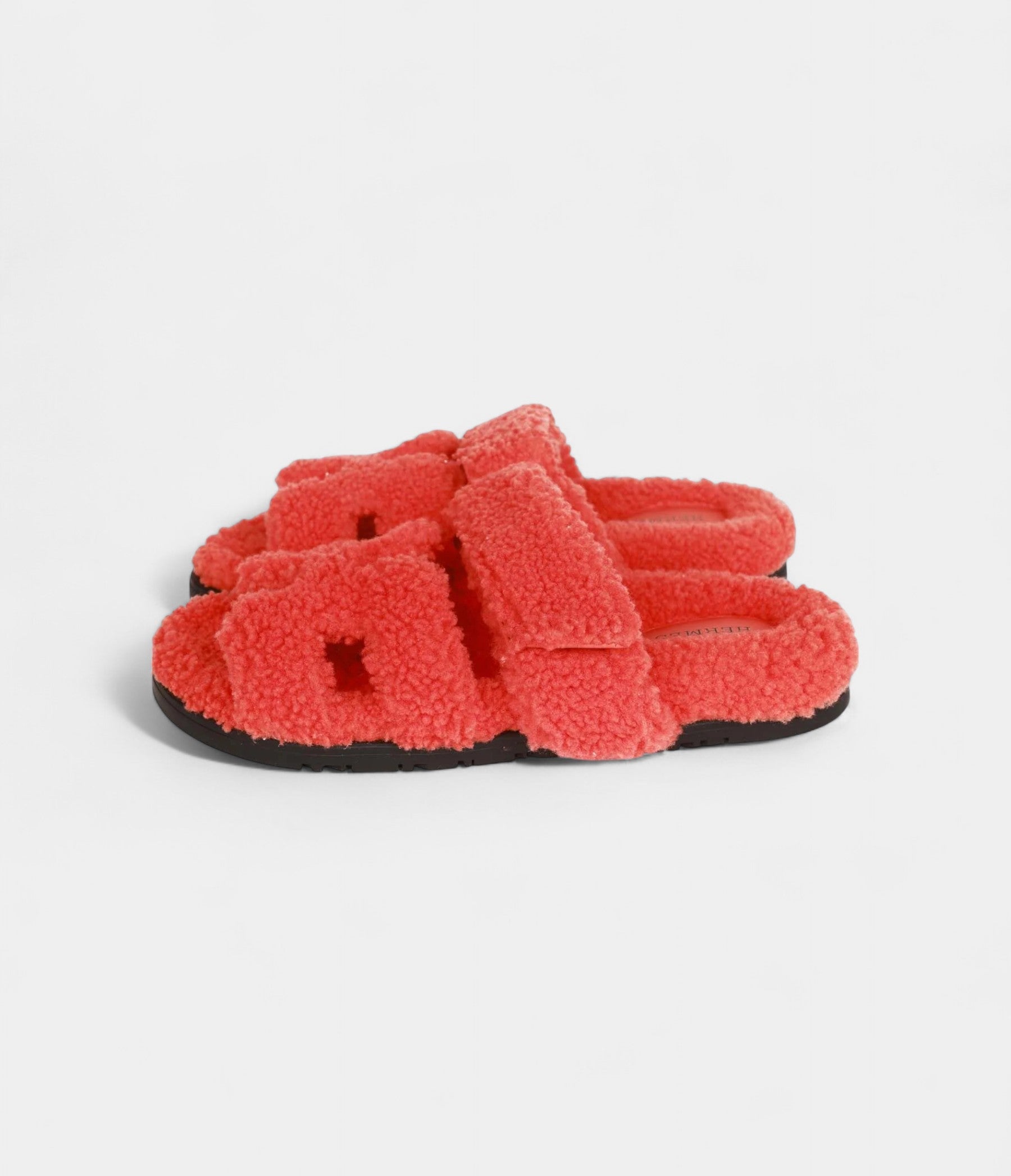 Hermès Chypre Techno Sandals Orange Woolskin 37.5