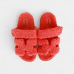 Hermès Chypre Techno Sandals Orange Woolskin 37.5