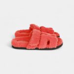 Hermès Chypre Techno Sandals Orange Woolskin 37.5