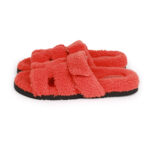 Hermès Chypre Techno Sandals Orange Woolskin 38