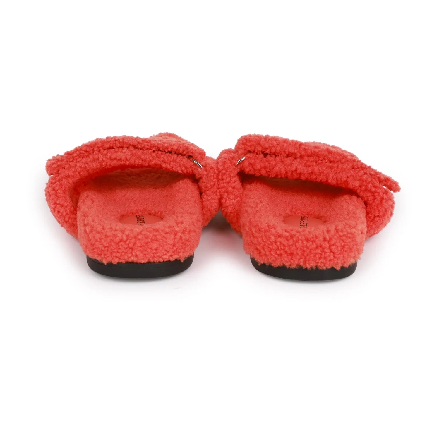 Hermès Chypre Techno Sandals Orange Woolskin 38