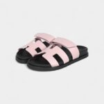Hermès Chypre Techno Sandals Rose Cancan Calfskin Palladium Hardware 35 EU