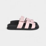 Hermès Chypre Techno Sandals Rose Cancan Calfskin Palladium Hardware 35 EU