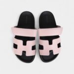 Hermès Chypre Techno Sandals Rose Cancan Calfskin Palladium Hardware 35 EU