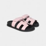 Hermès Chypre Techno Sandals Rose Cancan Calfskin Palladium Hardware 35 EU