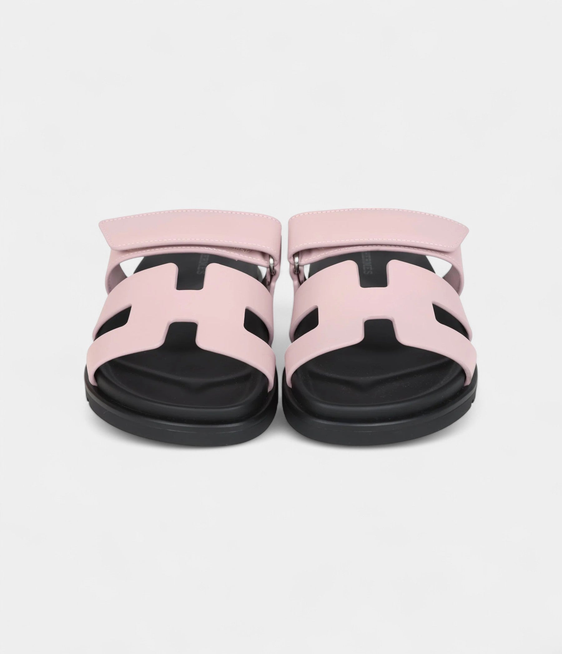 Hermès Chypre Techno Sandals Rose Cancan Calfskin Palladium Hardware 35 EU