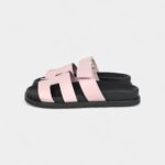 Hermès Chypre Techno Sandals Rose Cancan Calfskin Palladium Hardware 37 EU