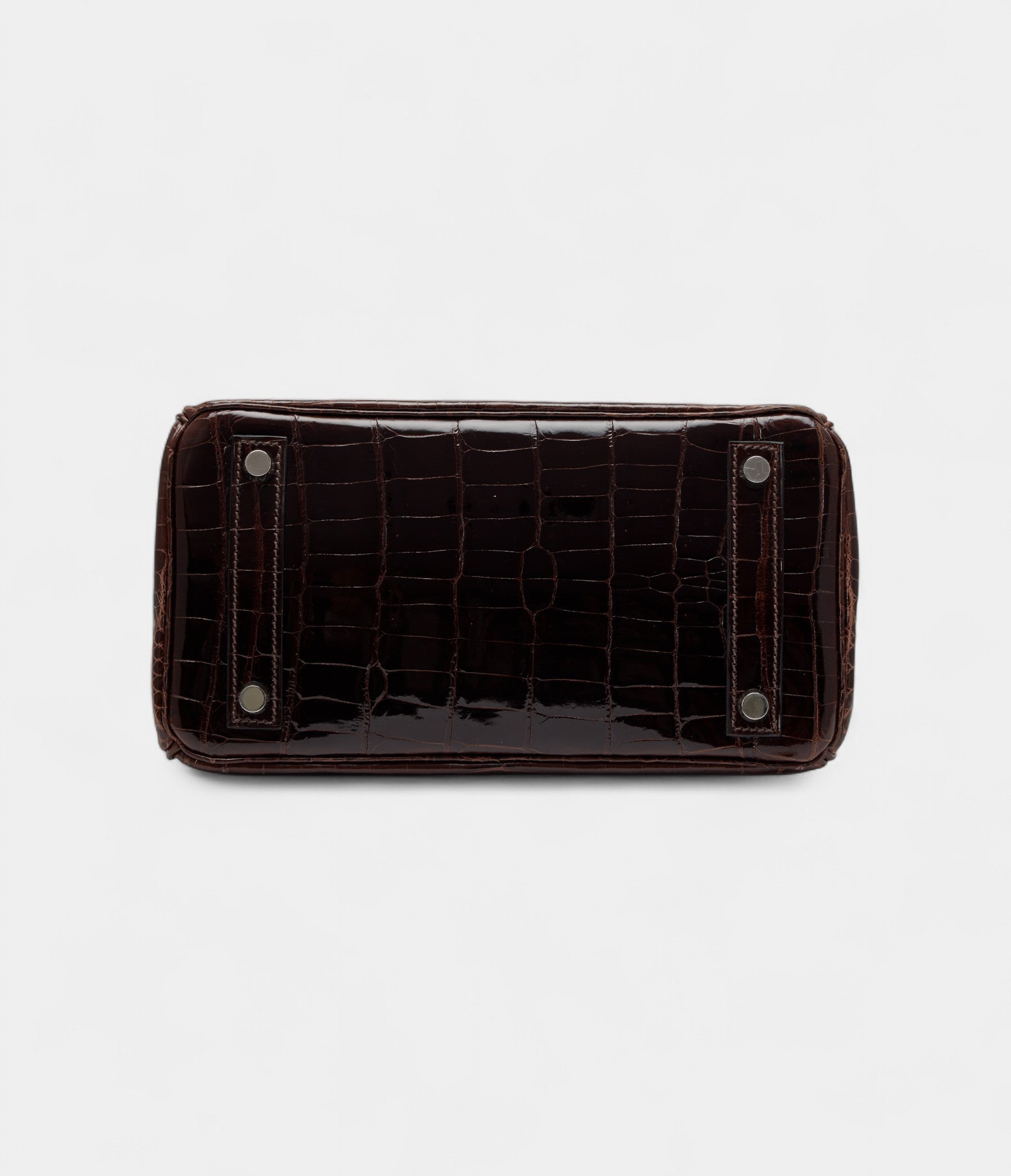 Hermes Cocoan Shiny Niloticus Crocodile Birkin 25 Palladium Hardware
