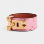 Hermès Collier de Chien 24 Bracelet Rose Bubblegum