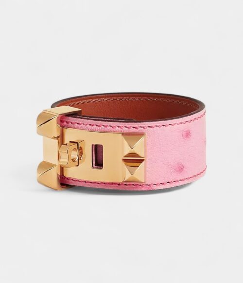Hermès Collier de Chien 24 Bracelet Rose Bubblegum