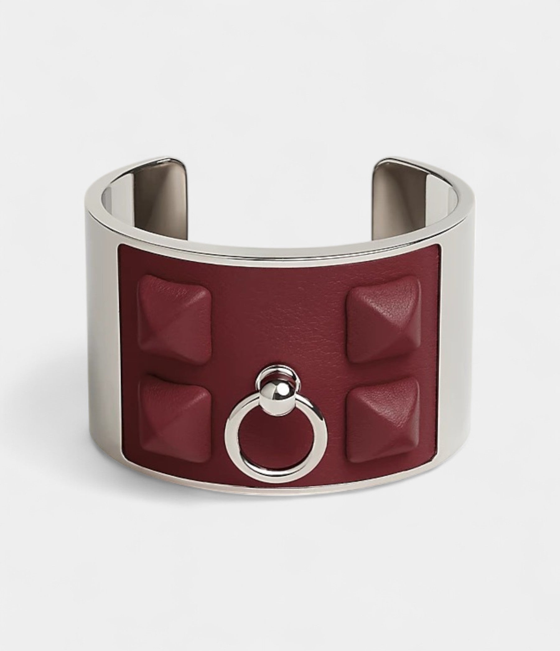 Hermès Collier de Chien Médor Gaine Cuff Bracelet Rouge H