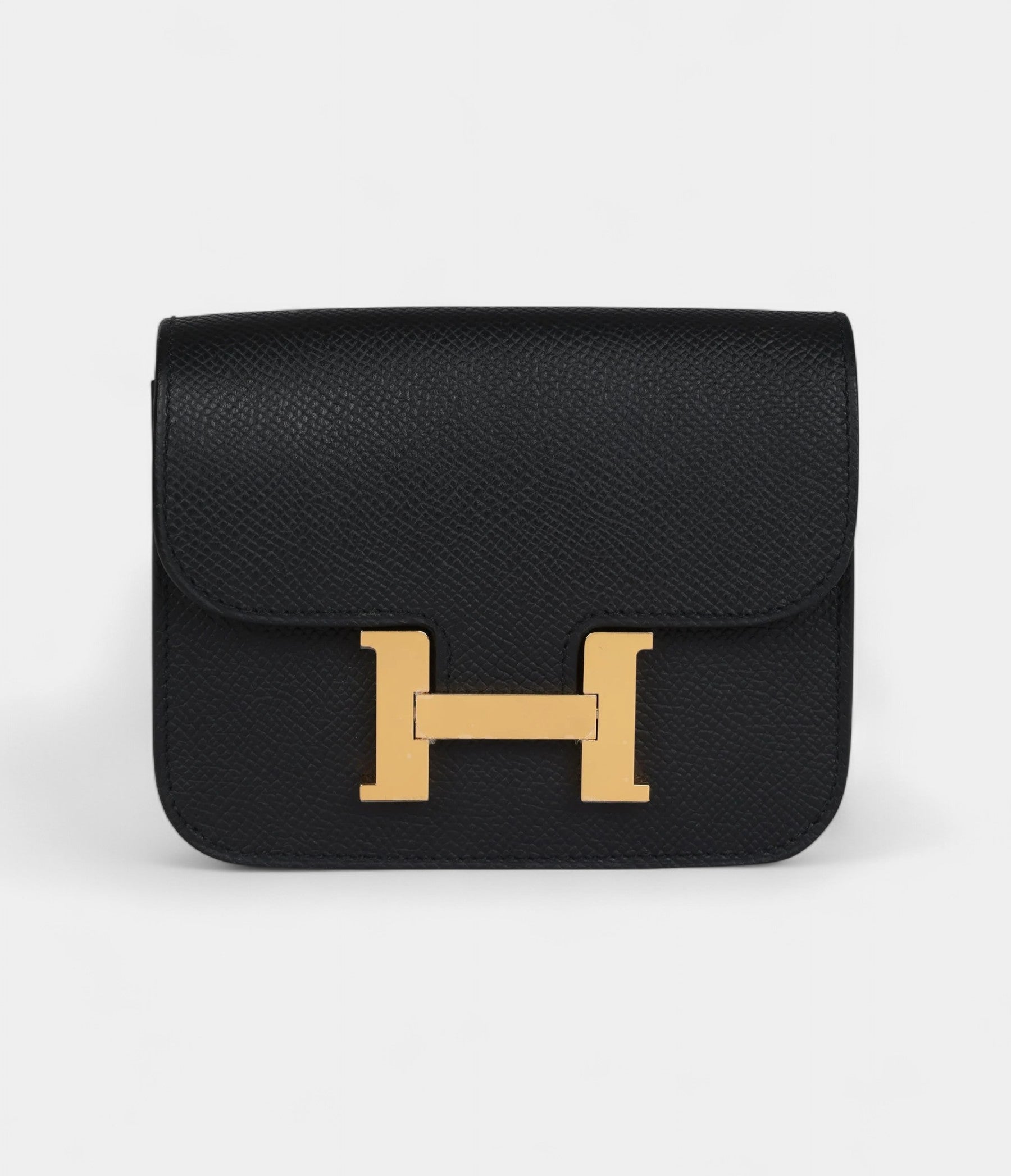 Hermès Constance Slim Wallet Black Epsom Gold Hardware