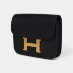 Hermès Constance Slim Wallet Black Epsom Gold Hardware