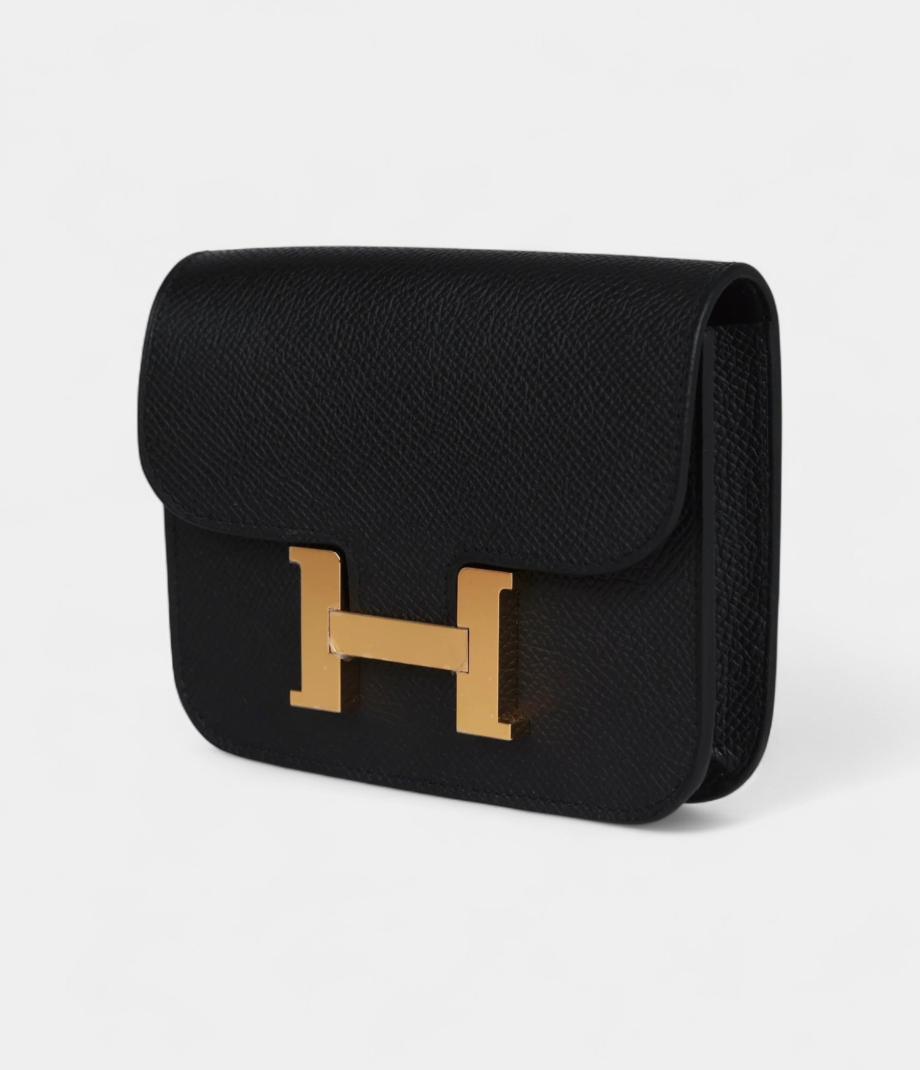 Hermès Constance Slim Wallet Black Epsom Gold Hardware