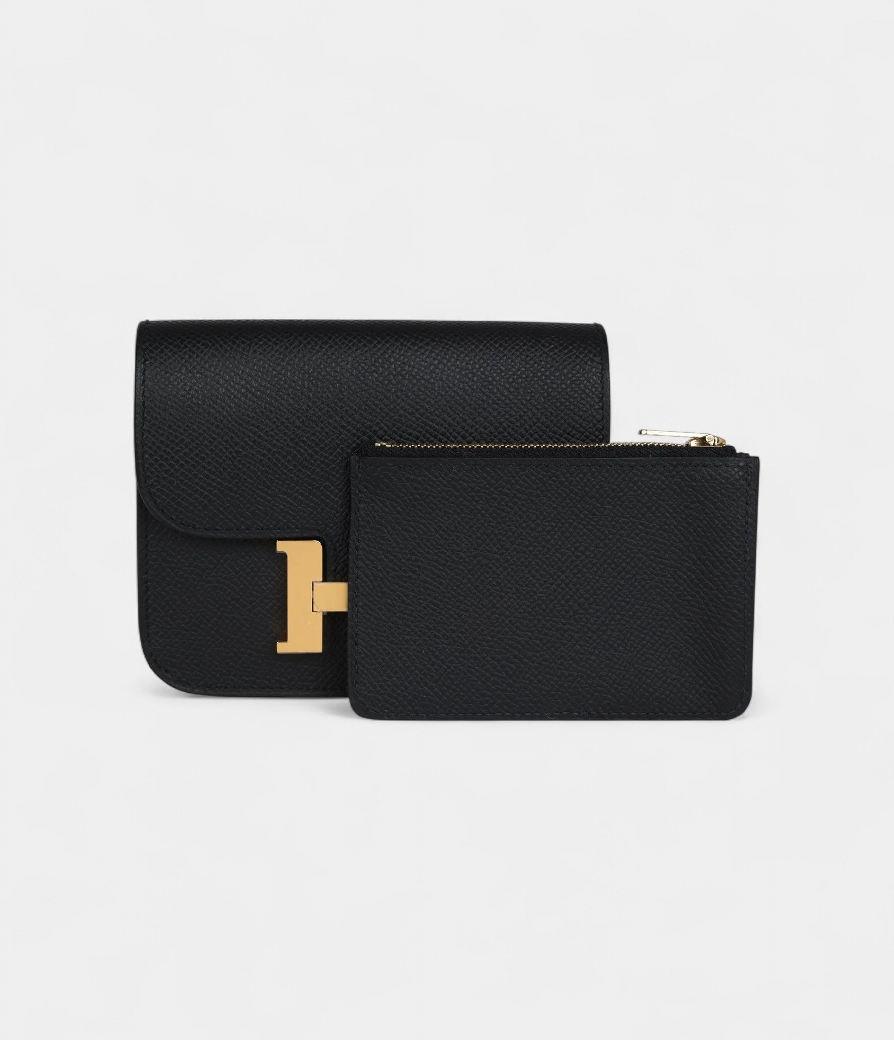 Hermès Constance Slim Wallet Black Epsom Gold Hardware
