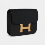Hermès Constance Slim Wallet Black Epsom Gold Hardware