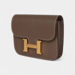 Hermès Constance Slim Wallet Etoupe Evercolor Gold Hardware