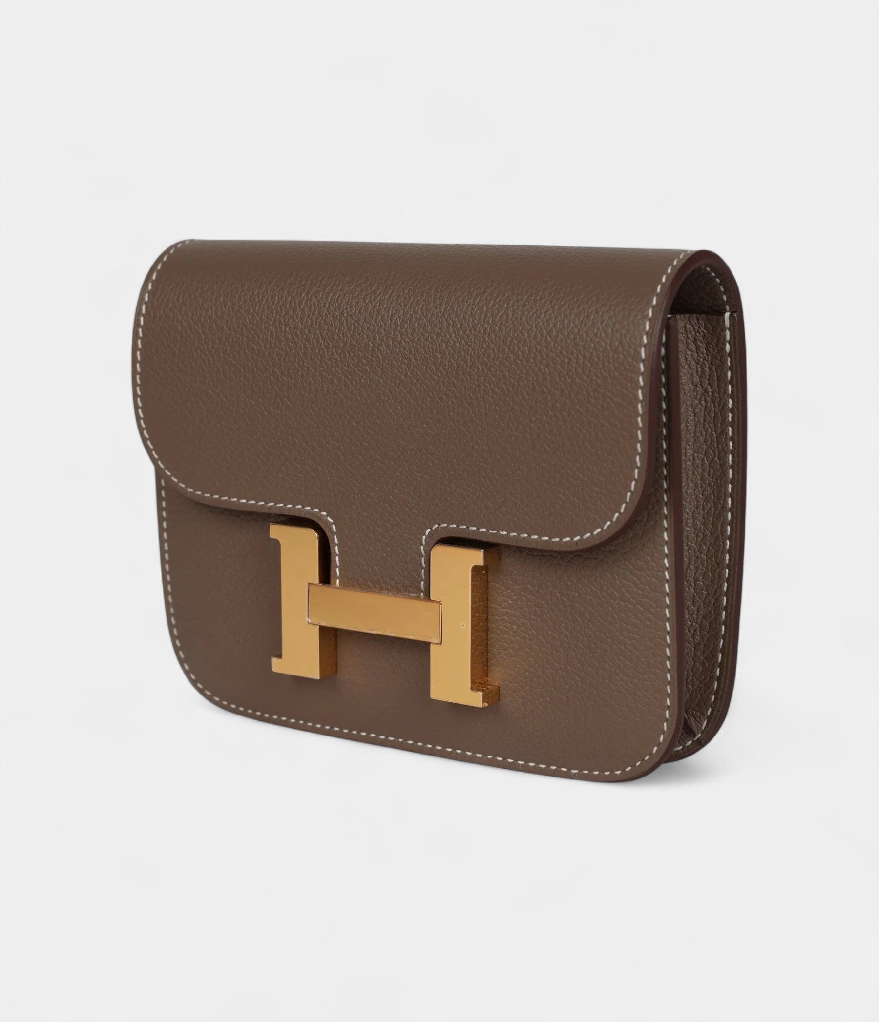 Hermès Constance Slim Wallet Etoupe Evercolor Gold Hardware