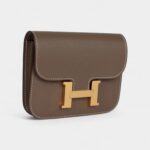 Hermès Constance Slim Wallet Etoupe Evercolor Gold Hardware